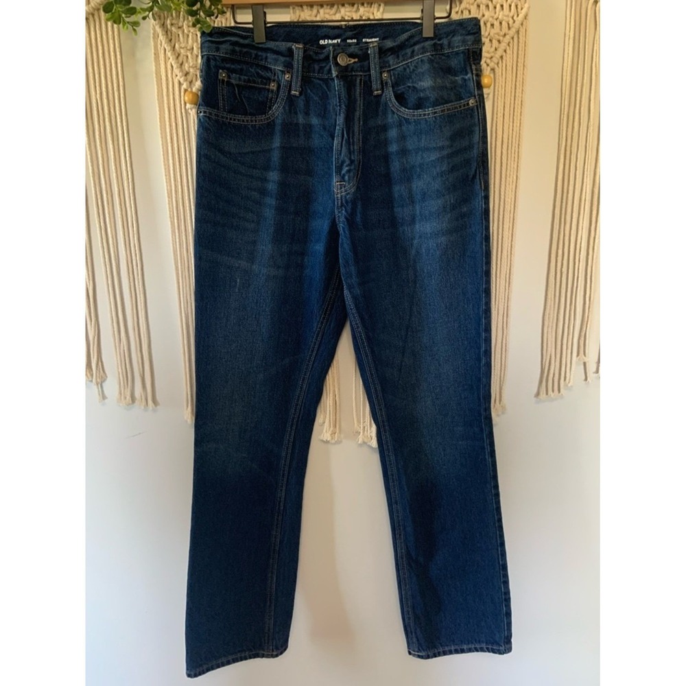 OLD NAVY‎ Men's Straight Jeans Good Bucket Rigid Dark Wash 32x32